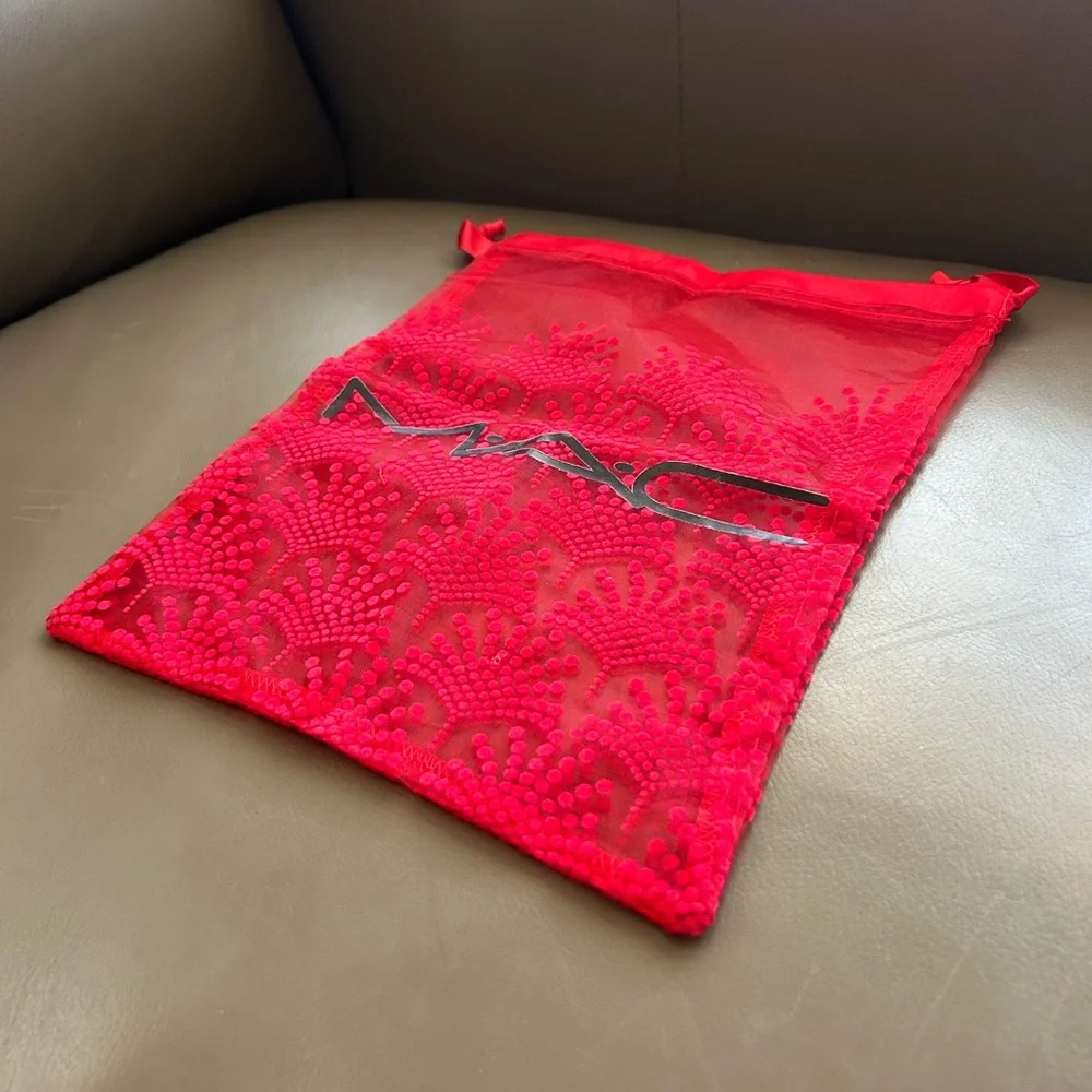MAC Cosmetics Red Lace Cosmetic Bag